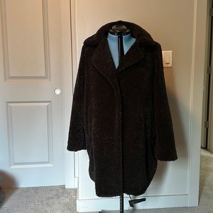 Fuzzy black pea coat